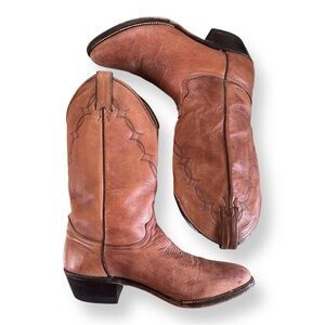 Abilene Men’s 9 Leather Cowboy Boots tan size 9D Made in USA